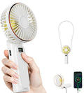 TUNISE Ventilador de Mano Portátil Recargable, Ventilador Portátil de 4000mAh, Ajustable 180°, 6 Velocidades de Viento, Pantalla de Electricidad en Tiempo Real, Ventilador Plegable Recargable por USB