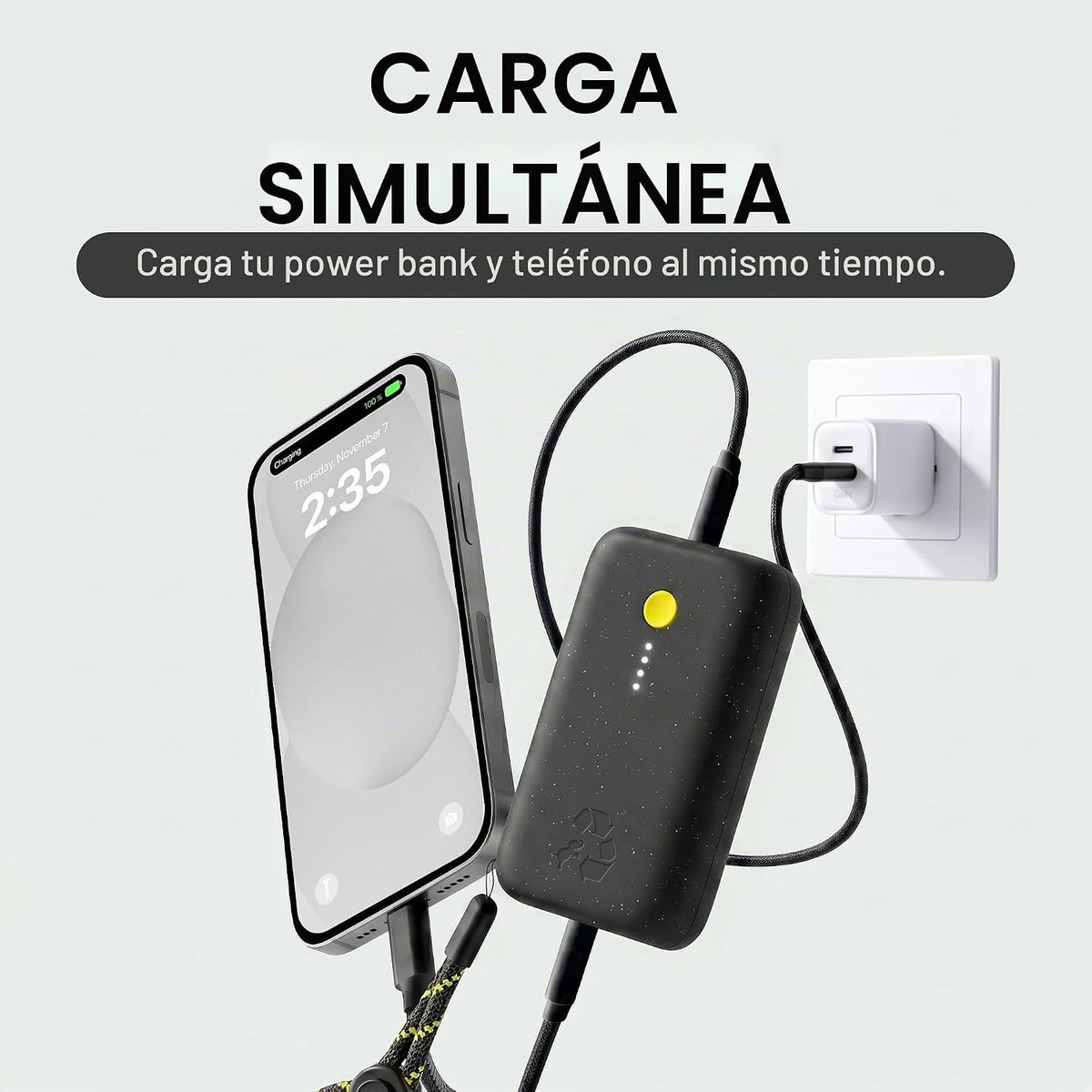Nimble Cargador portátil Champ, banco de energía de 10000 mAh, carga dual