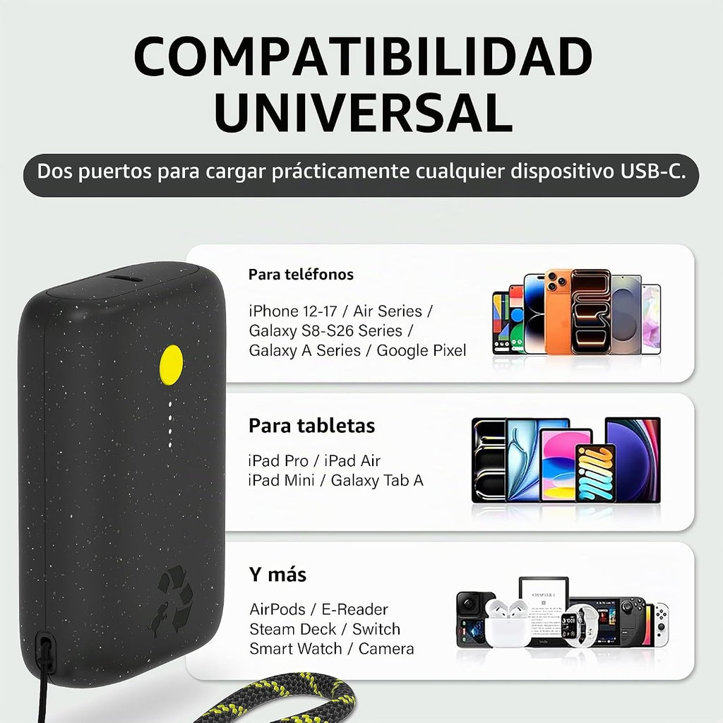 Nimble Cargador portátil Champ, banco de energía de 10000 mAh, carga dual