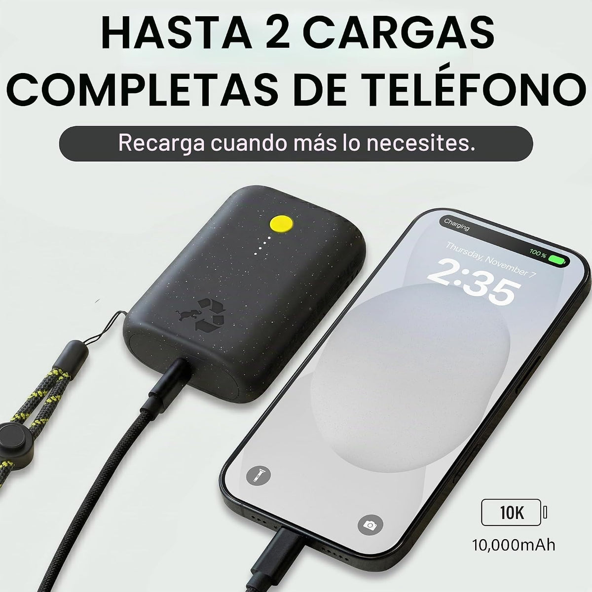 Nimble Cargador portátil Champ, banco de energía de 10000 mAh, carga dual